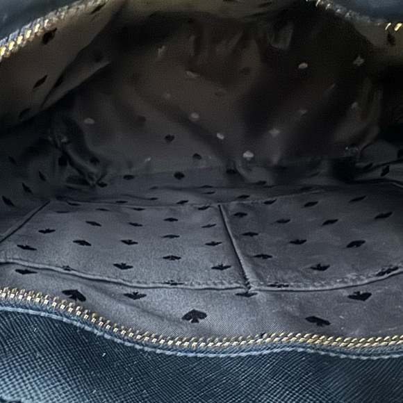 Kate Spade Black with Ivory Stripe Leather Daily Tote - Picture 6 of 6